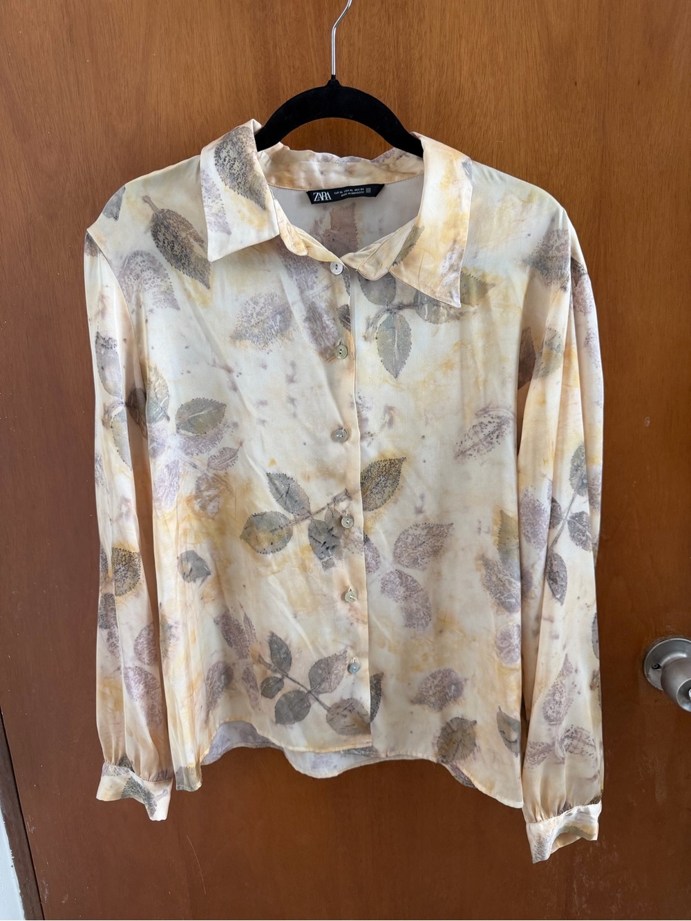 Zara Printed Satin Shirt Blouse - Picture 2 of 6